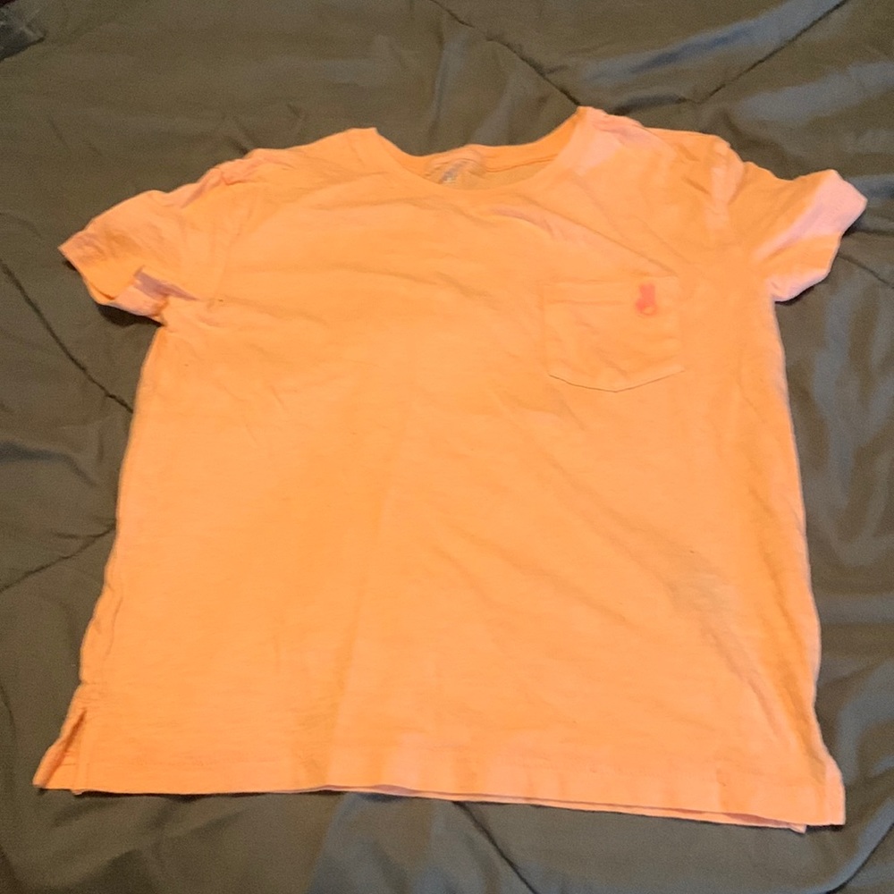 Orangish pink peace shirt with pocket